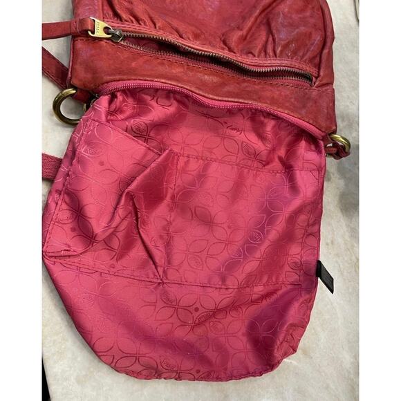 Fossil crossbody bag red leather crossbody - Picture 6 of 11